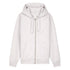 Front view flat lay of women’s cool heather gray organic cotton brushed heavyweight 350GSM zip up sweatshirt – Louvóre athleisure apparel